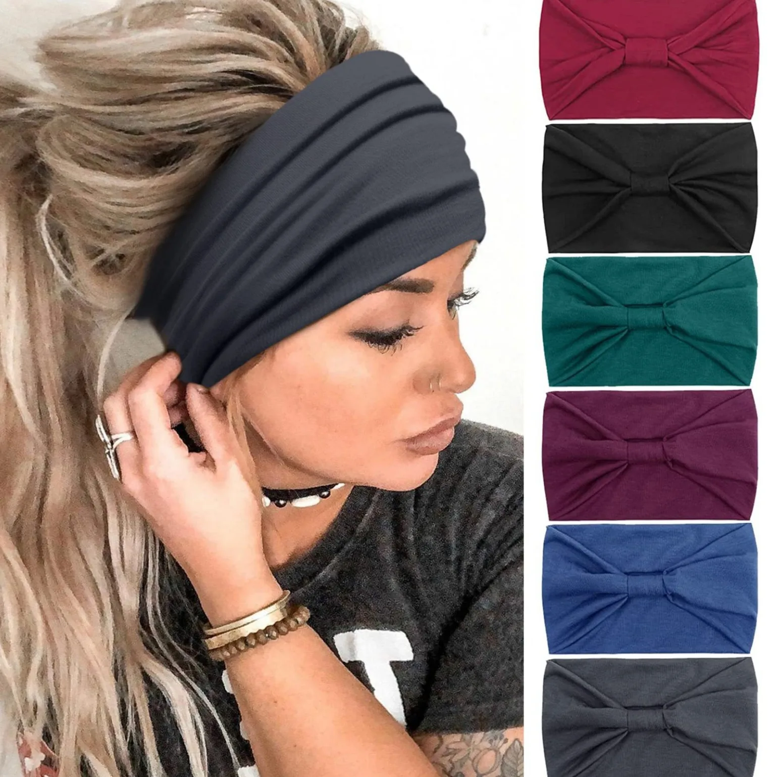 

Hot Selling Bohemian Headscarf Knotted Headscarf for Women and Girls, Sports Exercise Headband