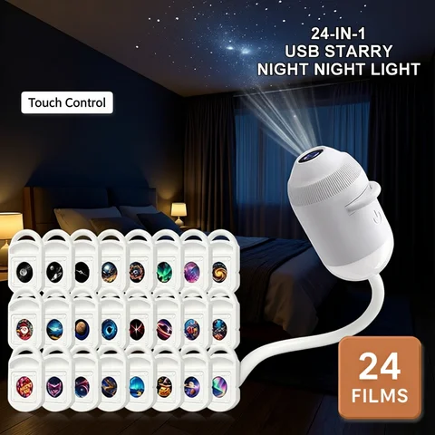 HD Smart Dynamic 3D Holographic Night Light Projector 2-IN-1 360° Adjustable Galaxy & Ocean Projector for Bedroom Ceiling