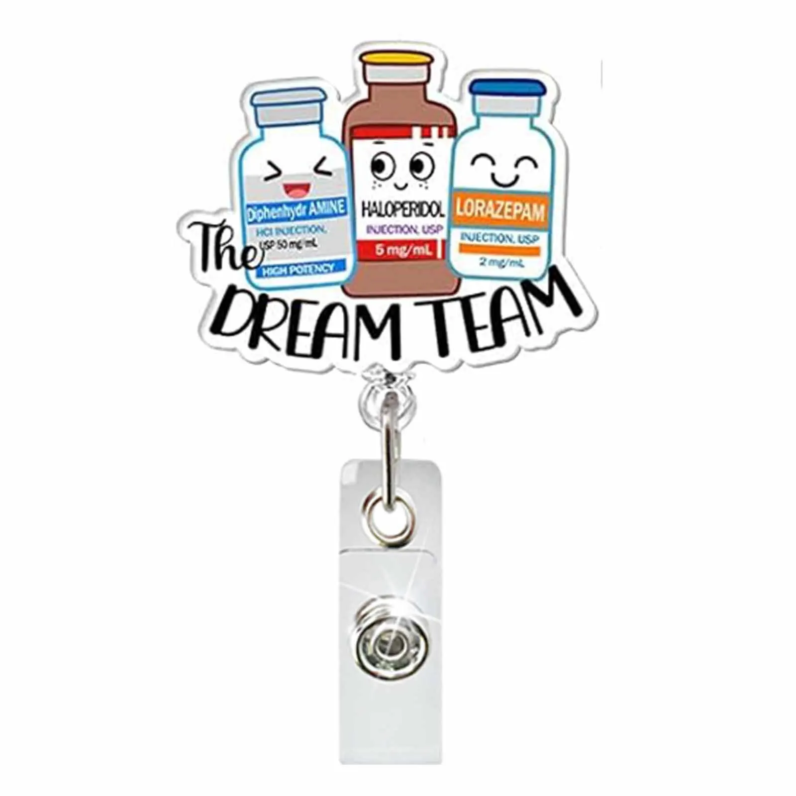 간호사 선물 리트랙터블 배지 릴 ID 배지 홀더 아크릴 의사 배지 홀더 직원 사무실 병원용