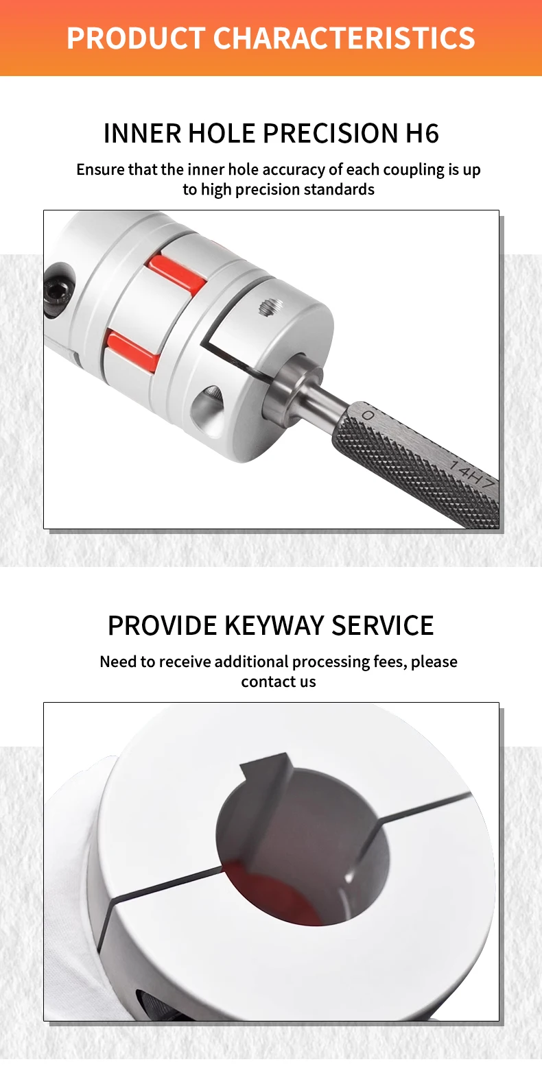 D80L90 Kupplung Aluminium Pflaume Flexible Wellenkupplung Motorstecker Innenloch 16 17 18 20 22 24 25 30 32 35 38 40 42 45 mm – Detail 7