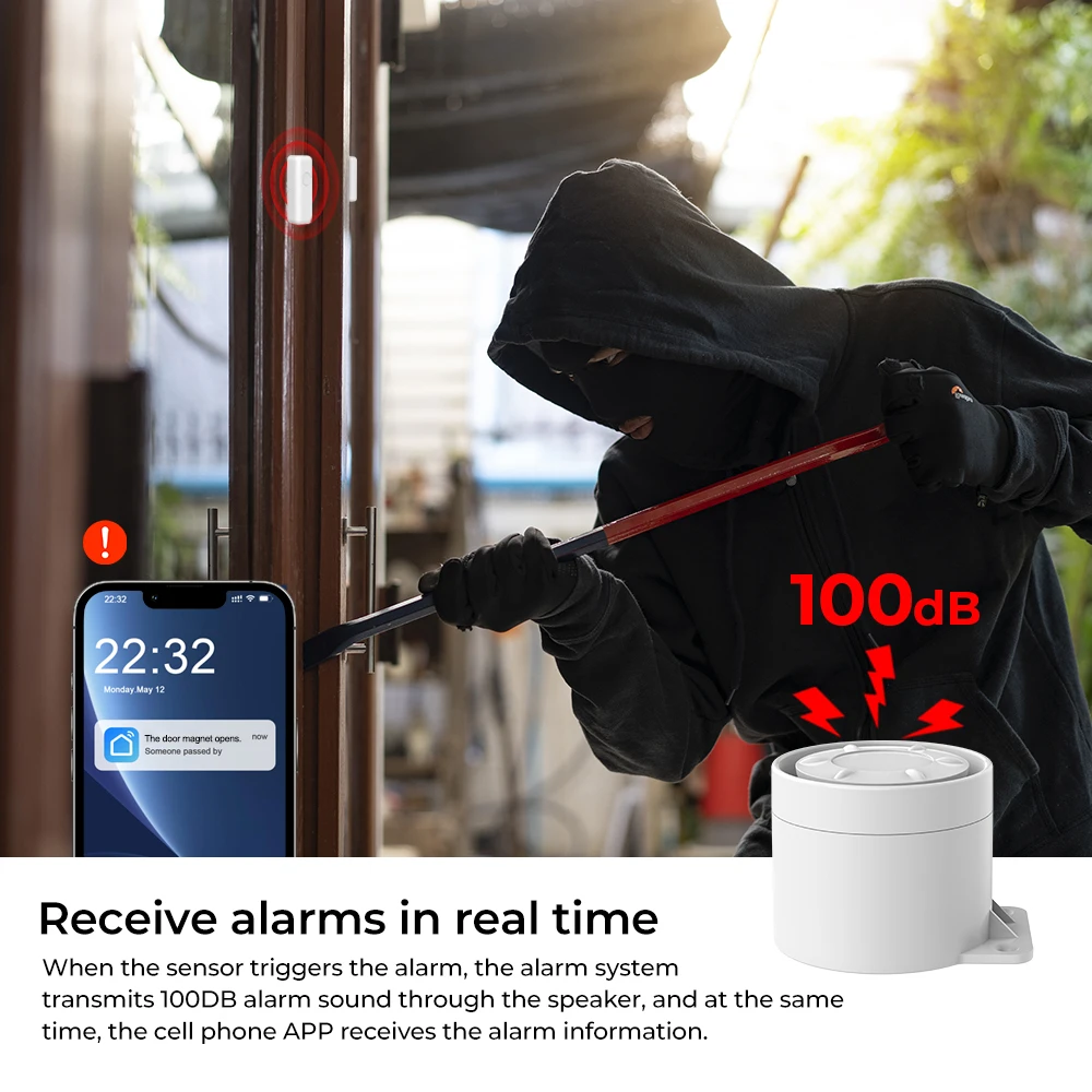 WIFI Smart Home Security Protection Alarm System 433MHZ Motion Detector Door Sensor Burglar IP Camera Work Alexa