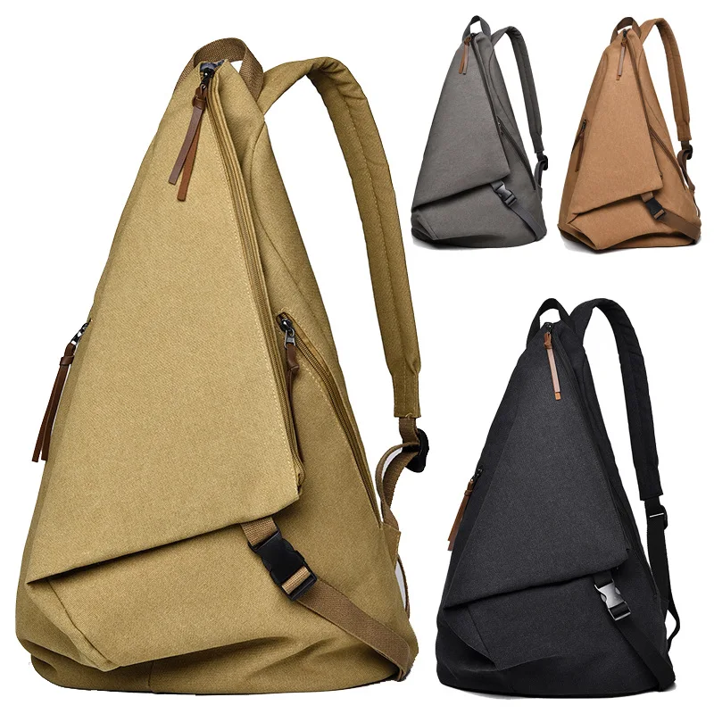 New Men's Fashion Trends Canvas Backpack Back Hide Security Phone Zipper Pocket Large Capacity Leisure Travel Backpack