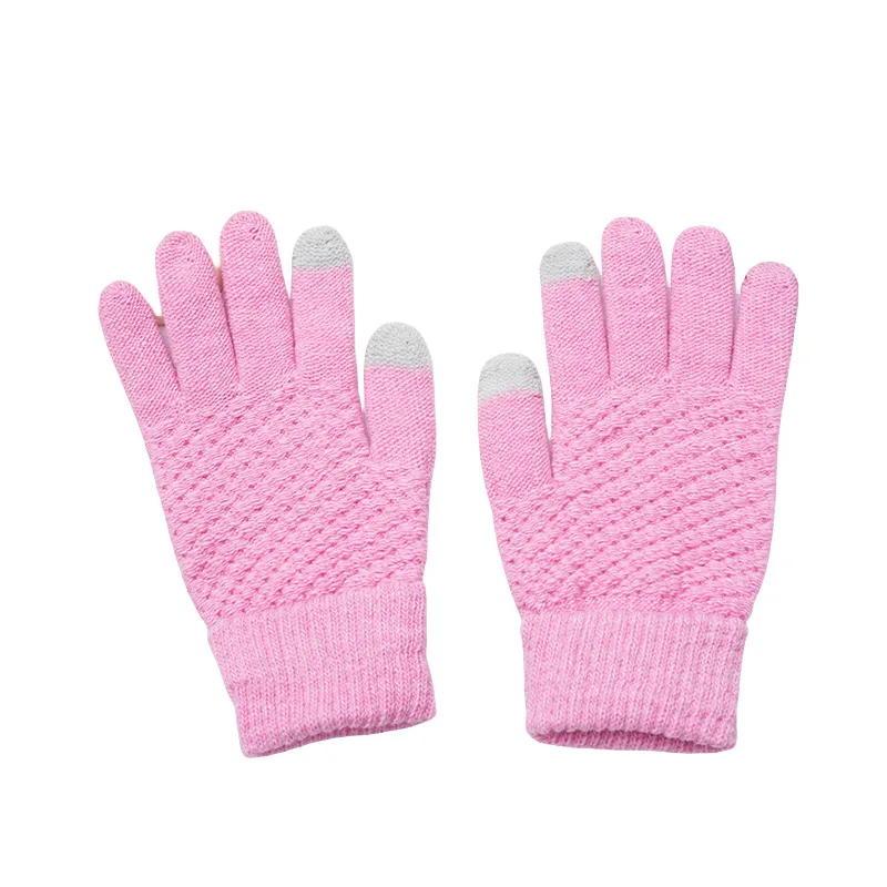 الشتاء مقاومة البرد ودافئة خمسة أصابع قفازات لركوب الدراجات في الهواء الطلق المضادة للانزلاق وشاشة تعمل باللمس قفازات غزل الجاكار المحبوكة