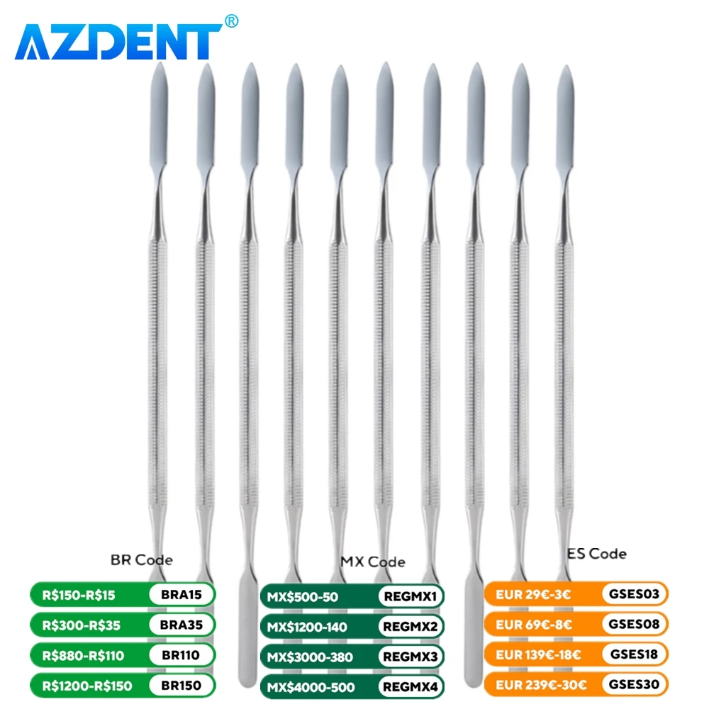 10 sztuk/paczka szpatułka do mieszania zębów narzędzie Spatuler AZDENT stomatologia mieszanie kij narzędzia kolorowe stal nierdzewna