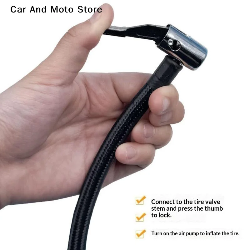 【CMO】Car Tire Inflator Hose Inflatable Air Pump Extension Tube Adapter Twist Tyre Connection Locking Air Chuck
