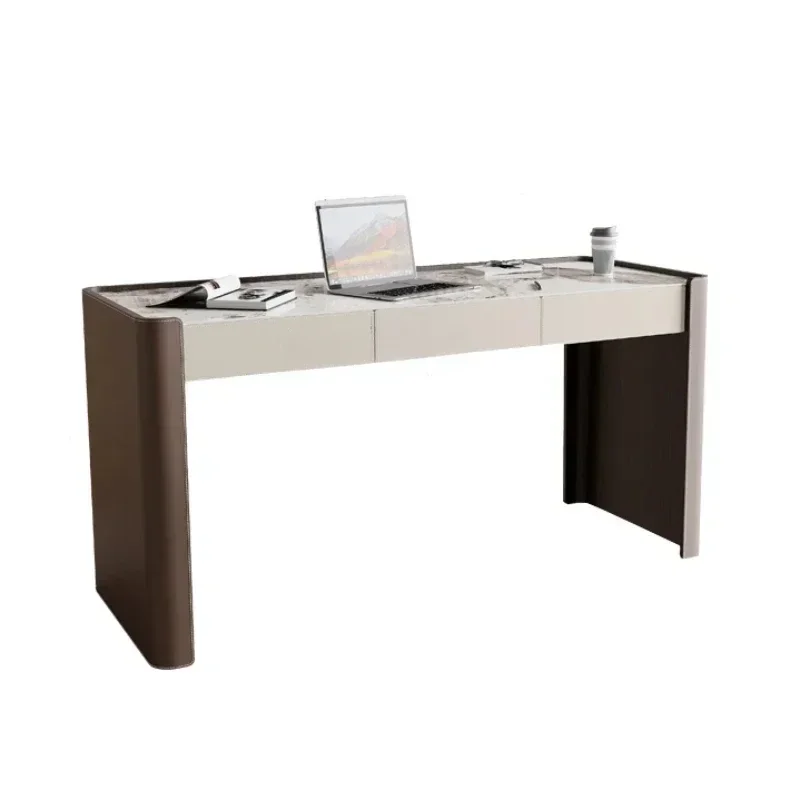 

Italian Minimalist Stone Plate Desk Light Luxury Home Study Desk Modern Minimalist Small Apartment Desk Computer