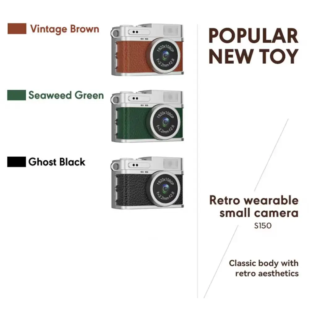 1080P HD Mini Camera 0.96-inch Screen Retro Digital Camera CCD Dynamic Video DV Camcorder Suitable for Travel, Sports etc.