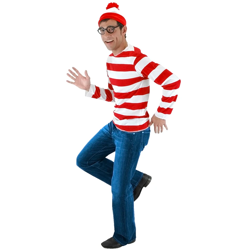 Anime wise Where's Wally parent-child cosplay costume Halloween costume