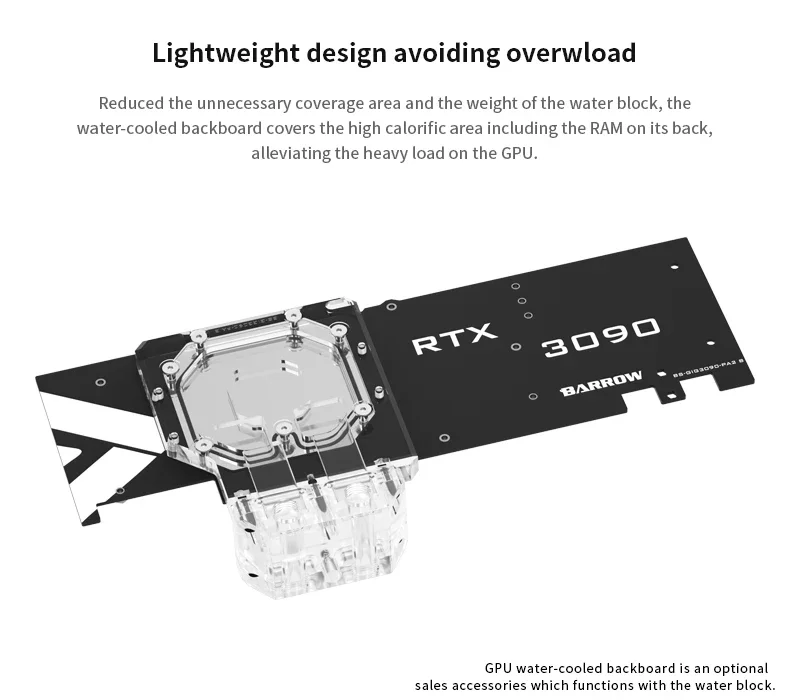 Barrow 3090 3080 GPU Water Cooling Block for GIGABYTE 3090/3080 GAMING EAGLE VISION OC,Full Cover ARGB GPU Cooler,BS-GIG3090-PA2