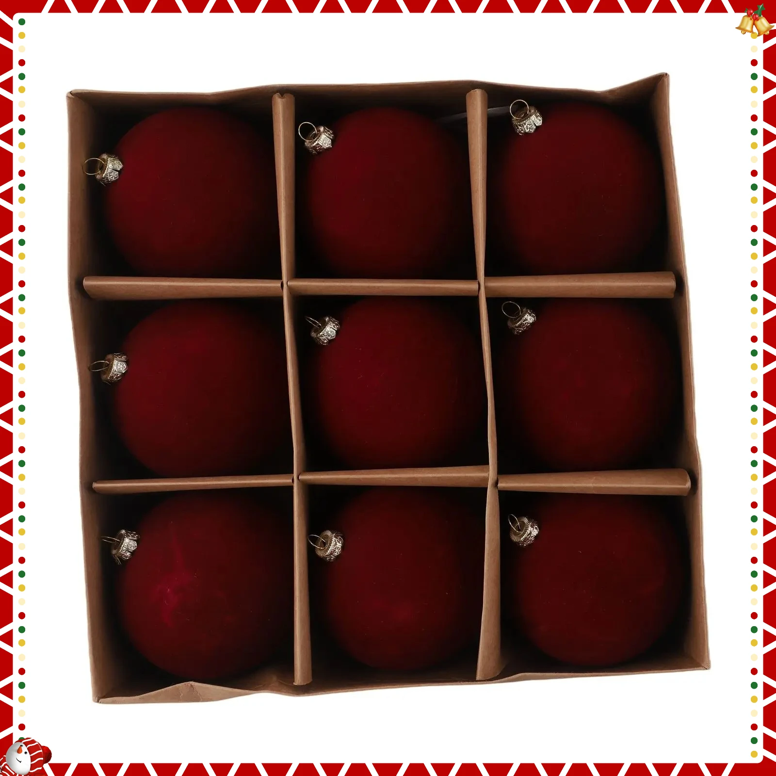 

9PCS 10cm Christmas Ball Ornaments Xmas Tree Hanging Velvet Cloth Decorations Balls Home Party Christmas Trees Decor New Year