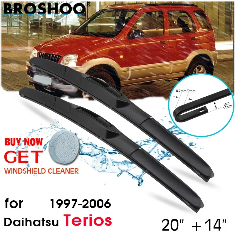 

Car Wiper Blades For Daihatsu Terios 20"+14" 1997-2006 Front Window Windscreen Windshield Wipers Blades Auto Accessories