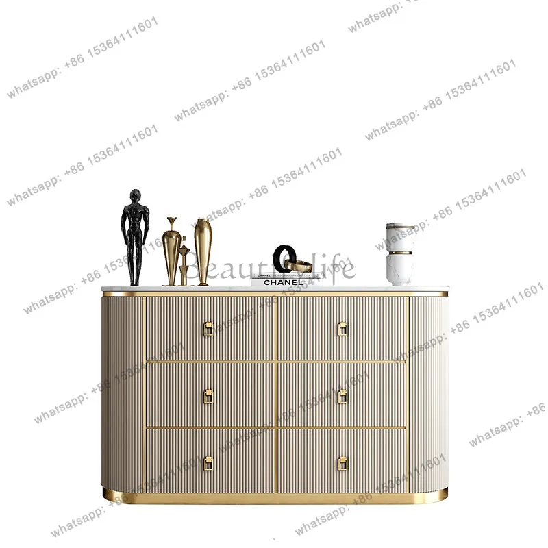 

2026 American light luxury door cabinet, simple modern living room rock slab dining side locker