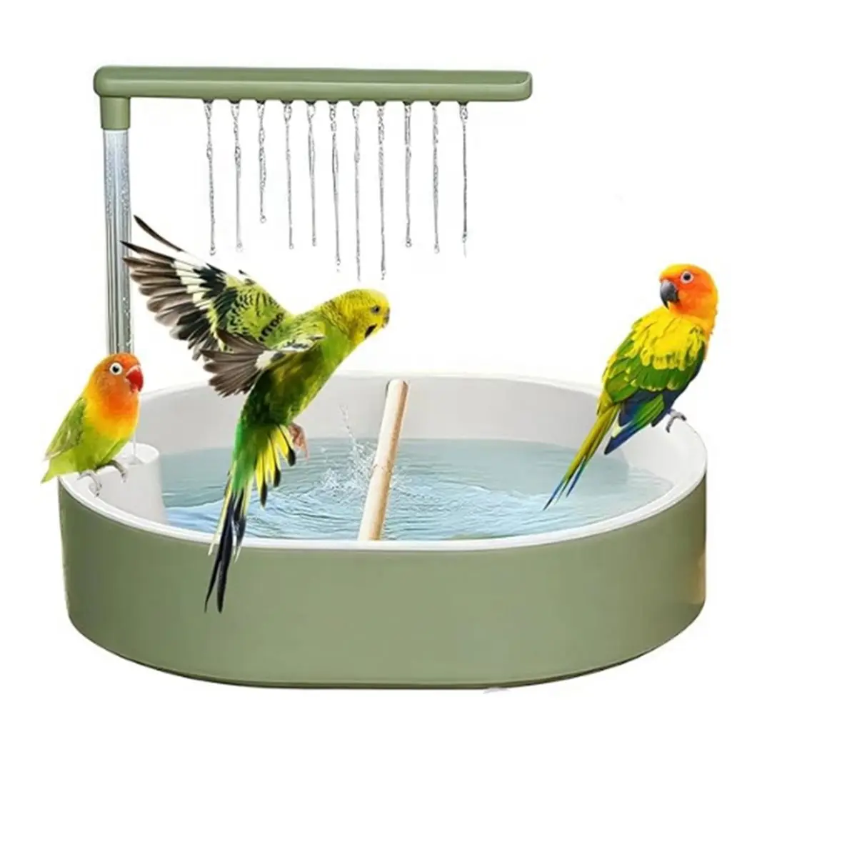 ABNH Parrot Bathtub Bird Automatic Bath Shower,Large Bird Shower Fountain Indoor Bathtub with Running Water, Contains USB