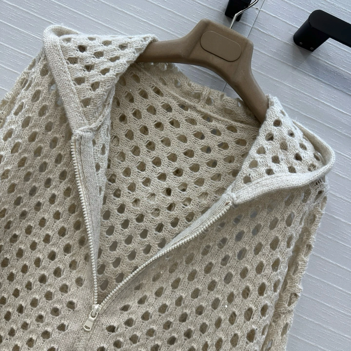 เสื้อคลุมคาร์ดิแกนไหมโมแฮร์ถักแบบเปิด สไตล์ลำลอง สำหรับผู้หญิง ทรงหลวม นุ่ม สีสดใส แบบโปร่ง มีฮู้ด