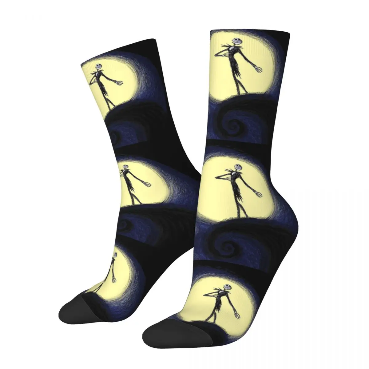 

Мужские и мужские носки Harajuku Starry Nightmare Sock Jack Skellington Nightmare Before Christmas Спортивные женские чулки Осень Зима