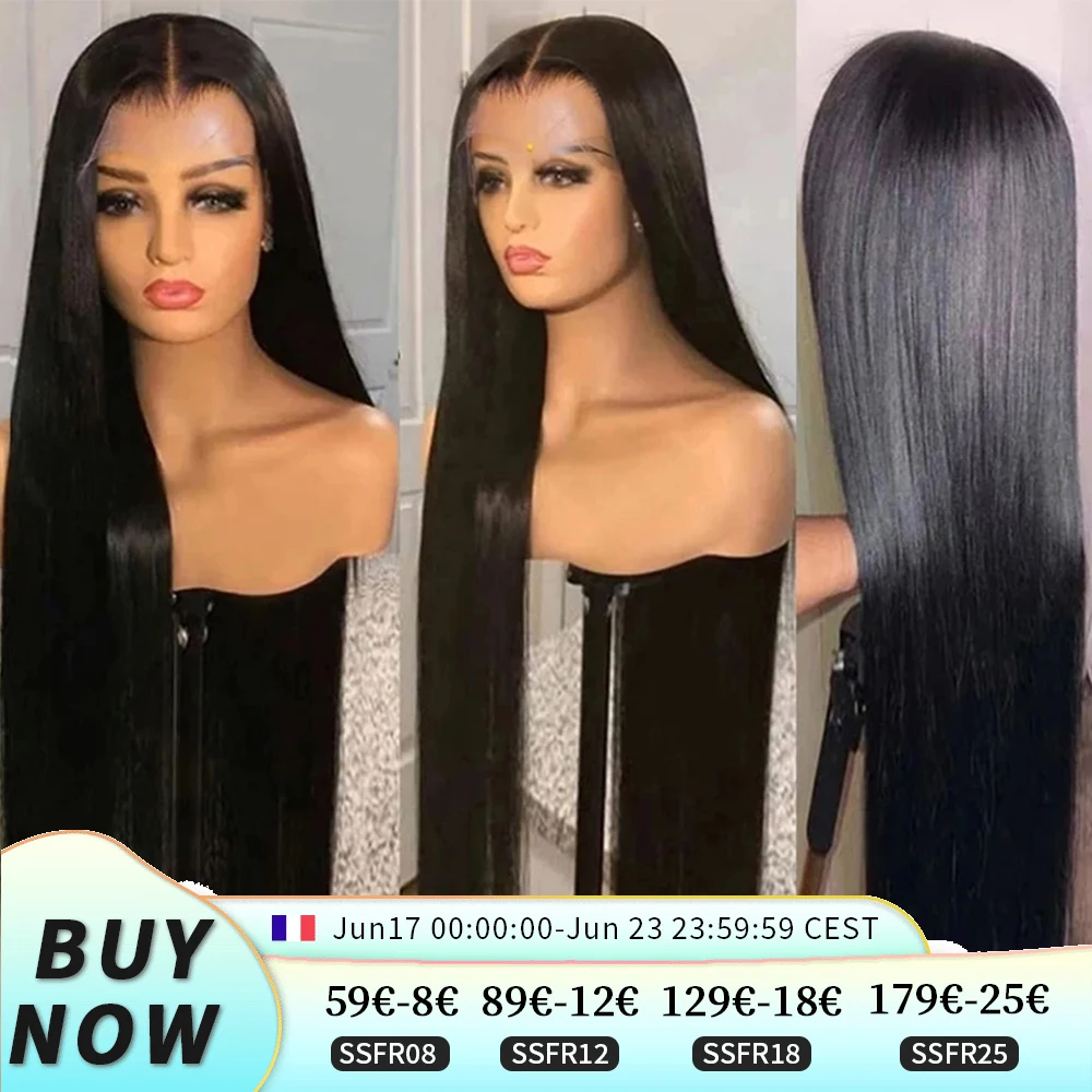 Miniask 36 38 Inch Straight Wig 13X4 13X6 Transparent Lace Front Wigs Pre Plucked 4X4 Lace Closure Wig For Women On Sale