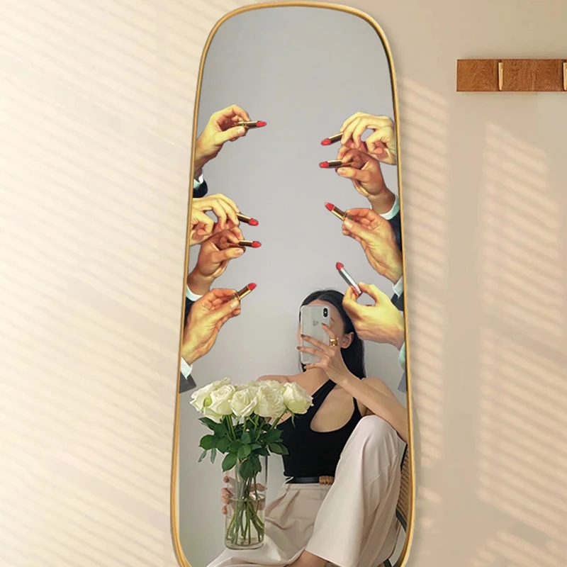 

Vanity Decorative Mirrors Balcony Apartment Barber Reception Standing Korean Decorative Mirrors Indoor Espelho Salon Decoration