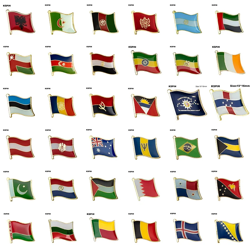 10pcs a lot 300+ Metal Flag Countries Flag Laple Pin Badge Pin For You Choose