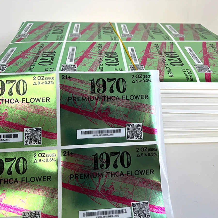 Maßgefertigte glänzende silberne PET-Aufkleber für den täglichen Gebrauch, wasserdicht, in kleinen Tubenverpackungen, mit QR-Code und Barcode – Detail 4