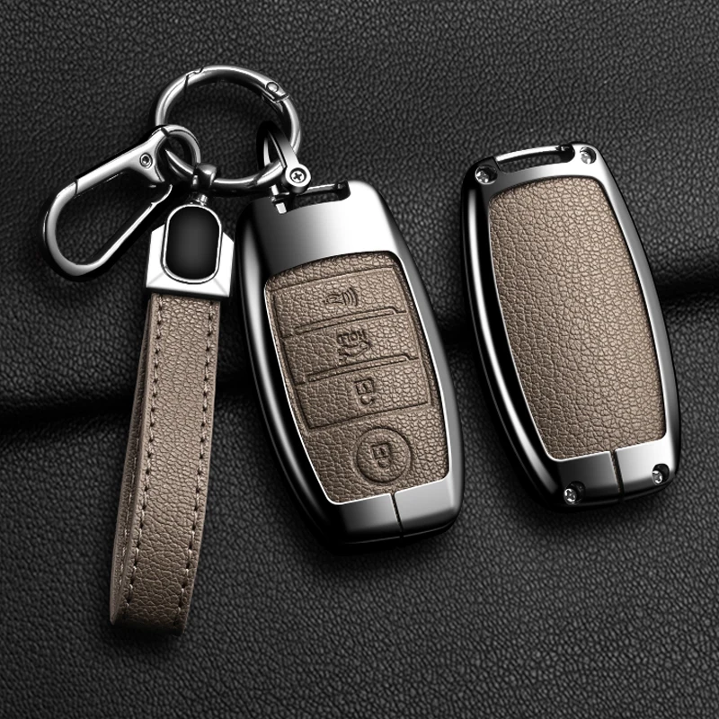 High Quality Zinc Alloy Leather Car Key Case Cover For KIA Sportage Cerato Optima K2 K3 K4 K5 RIO Picanto Soul Sorento Sedona