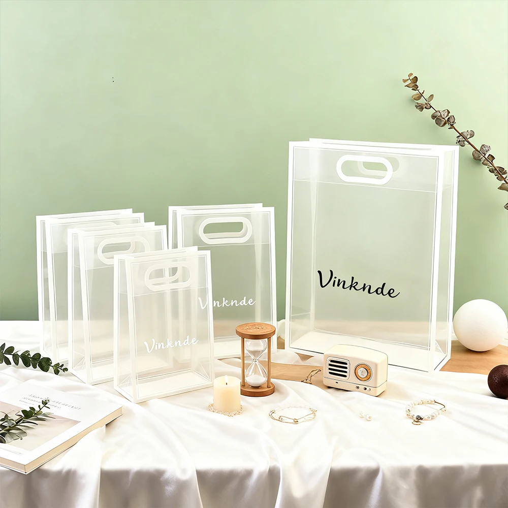 

Настраиваемый логотип, 50 шт., 15x24x8 см, прозрачные сумки из полипропилена, свадебный душ для подарков, одежды, пластиковые сумки-тоут для покупок