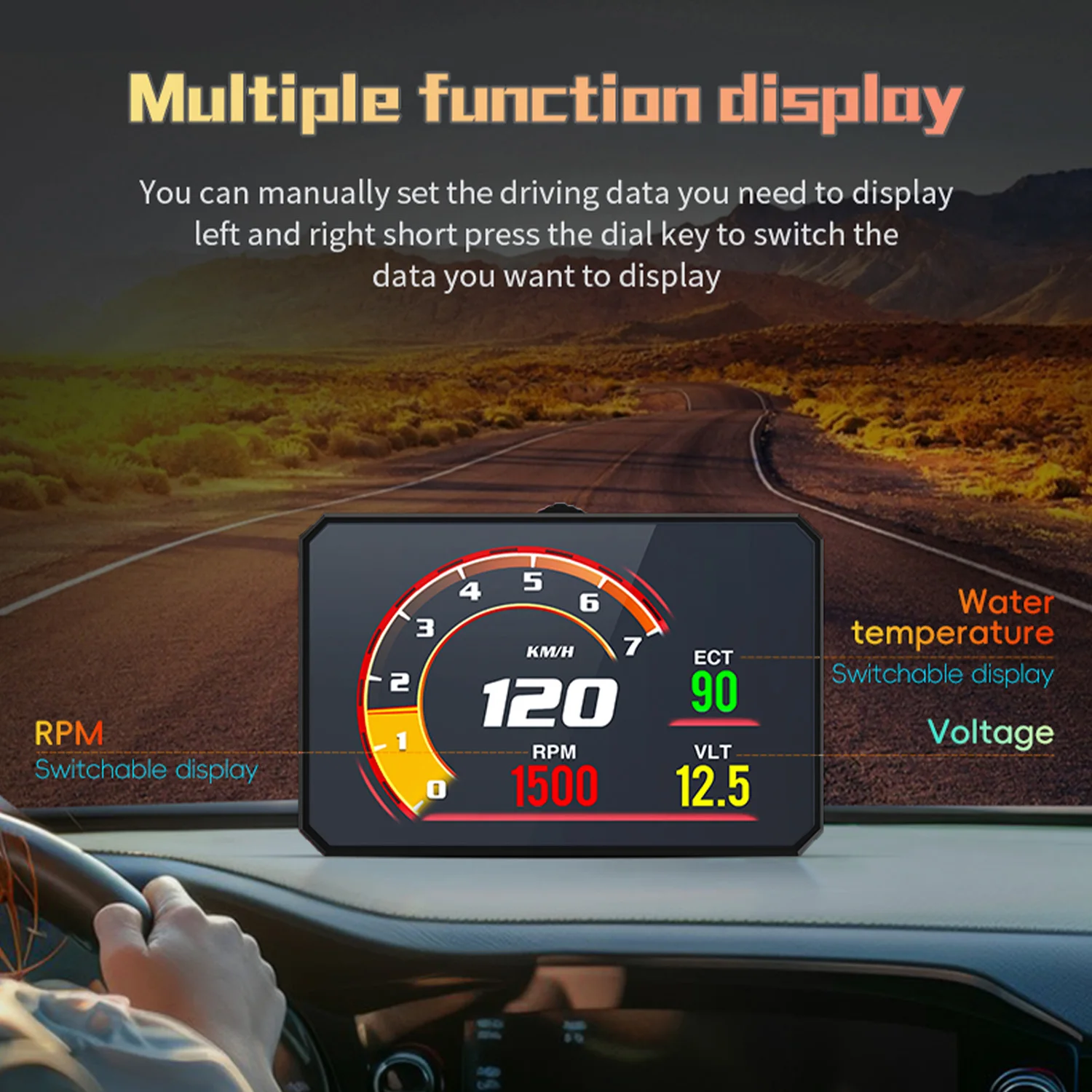 

P16 Проекционный дисплей Автомобильный OBD OBD2 HUD Проекционный дисплей Автомобильный проектор Цифровой спидометр Об/мин Температура масла Вода Скорость Охранная сигнализация
