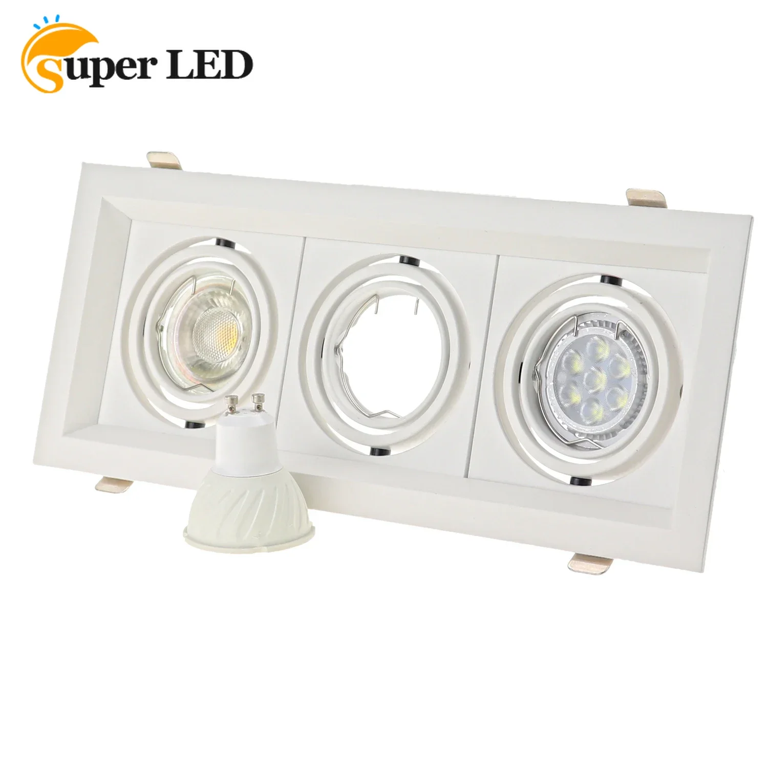 GU10 Housing Fitting Adjustable LED Ceiling Light Fixture Square Downlight Frame GU10 Spotlight Lampu Siling