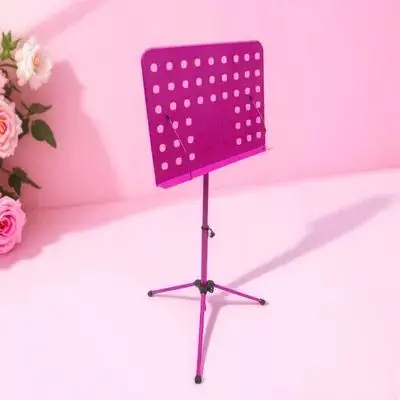 

Music Stand for Performers Foldable Guitar Holder Folding Tripod Accessories Pink