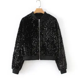 Women's Sequin Embroidered Jacket Spring And Autumn Stage Performance Outfit Shiny Top Зимняя Куртка Женская Winter Coat