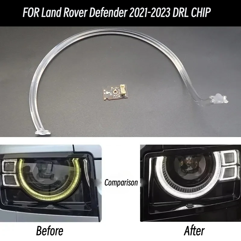 

FOR Land Rover Defender 2021-2023 Car Headlights DRL Light Strips Angel Eyes Chip Ballast Module Illumination Repair Accessories
