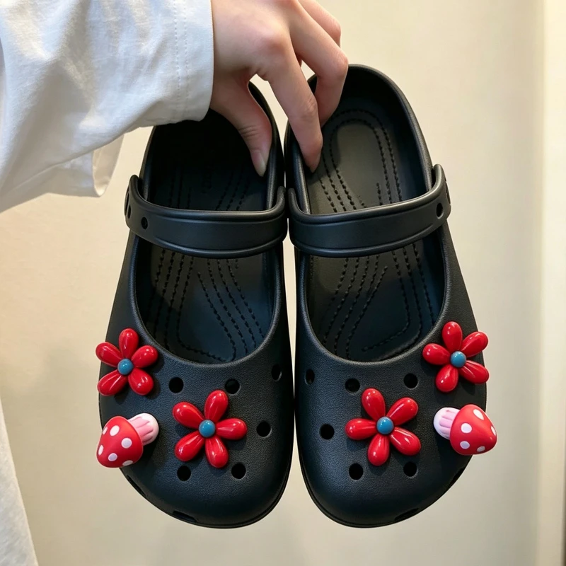 New Flower Original Shoe Charms Women Cute Mushroom Shoe Set Luxury Shoe Decorations Shoe Accessories Shoe Charm Pack
