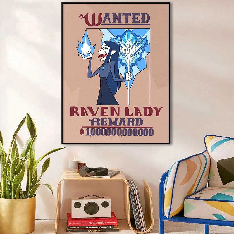 The Owl House Wanted Luz Raven Lady Painting Disney Wall Art Canvas Poster Prints Animated Pictures for Room Home Decor Cuadors