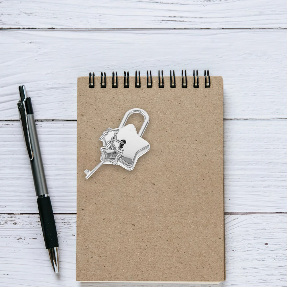 

1pc Star Shape Padlock Accessories Small Metal Lock With Keys Cute Decorative Lock For Diary Jewelry Box Anti-Rust Durable