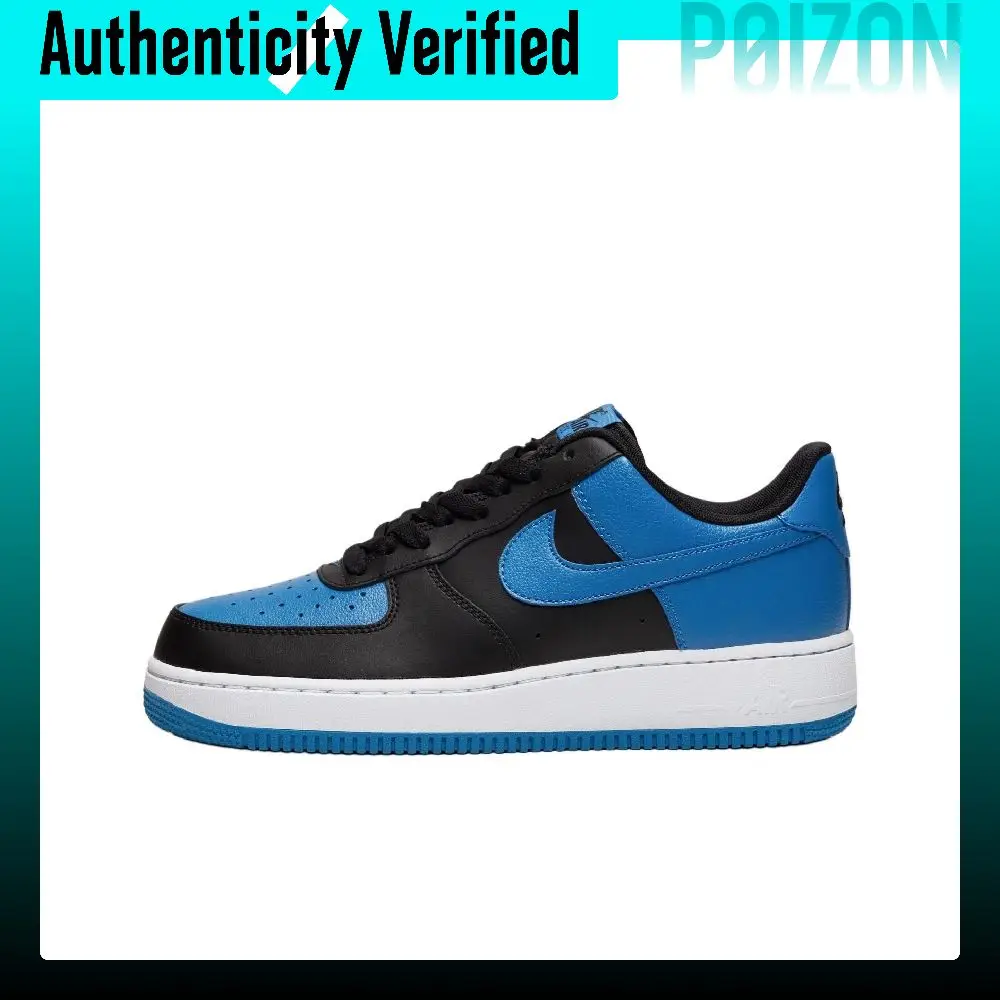 Nike Air Force 1 Round Tip Low top Casual Shoes Unisex Blue Black 820266-010