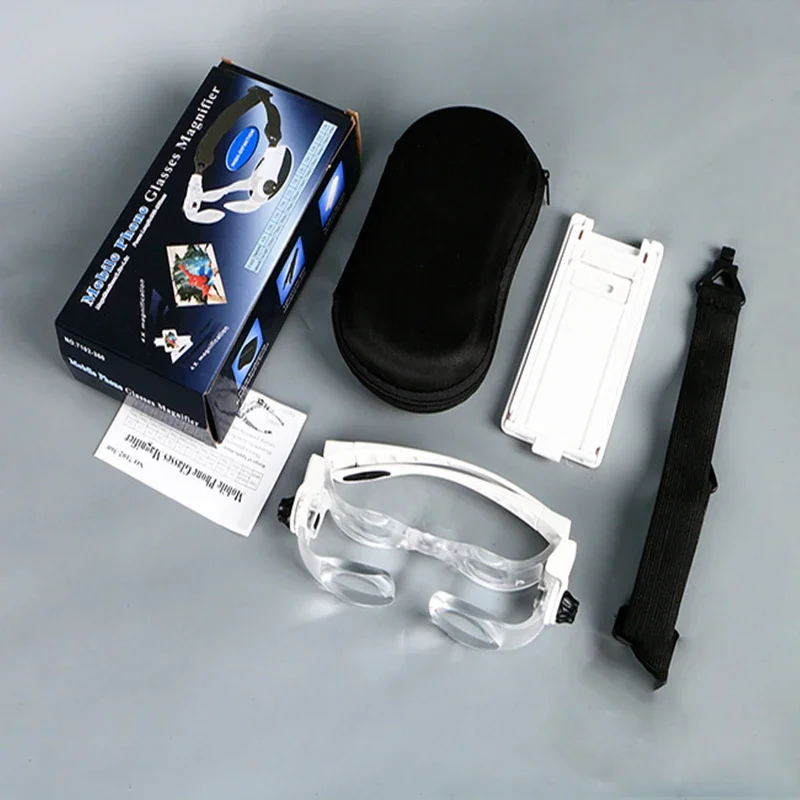 Imagem -06 - Lupa com Suporte do Telefone Lupa Óculos Estojo de Óculos tv Bracket 3.8x Magnifier