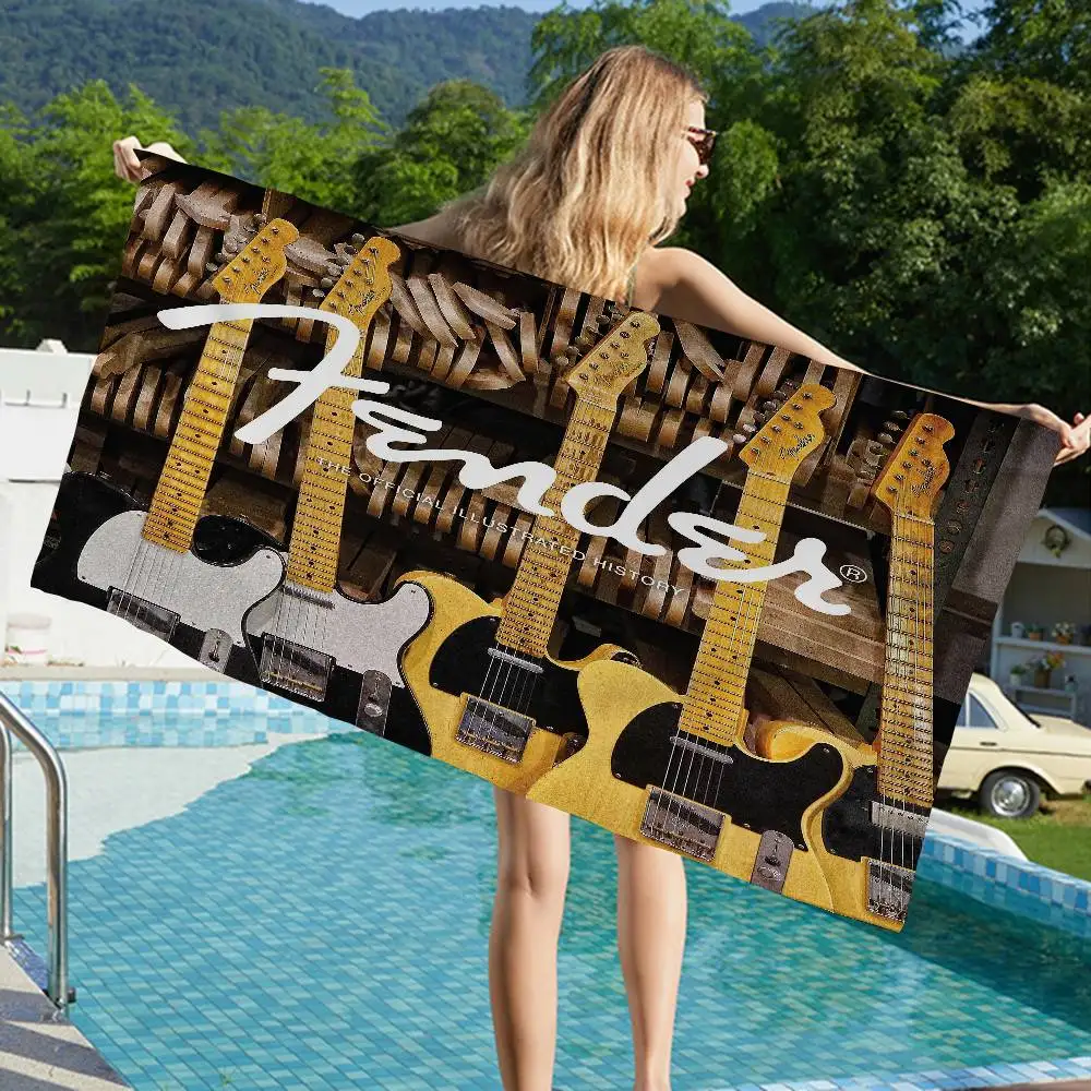 27 Style New 3D Fender Retro Guitar Microfiber Blanket Quick Drying Beach Towels Printing Super Absorbent Pool Towel Blanket