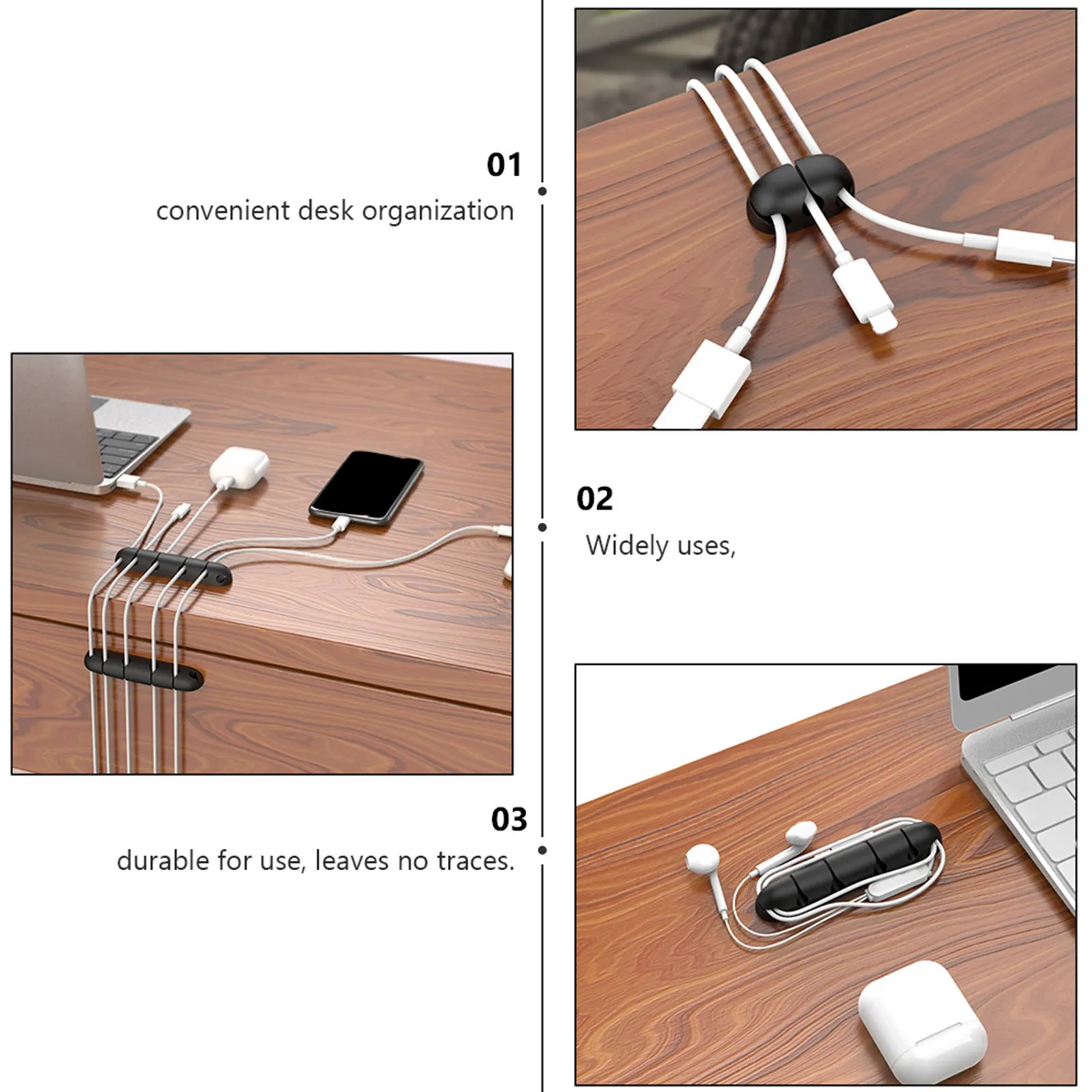 SAMZHE Multi-Slot Desk Cable Winder Clips