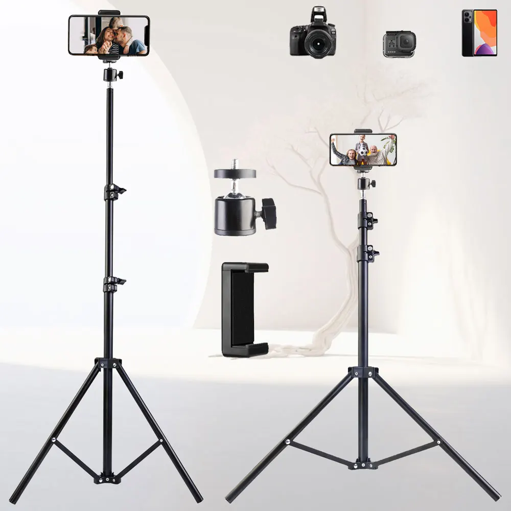 

ZOMEI 190cm Tripod Phone Mobile Stand Tripod Stand Selfie Stick 1.9m Cellphone holder To Make Youtube Ringlight photography