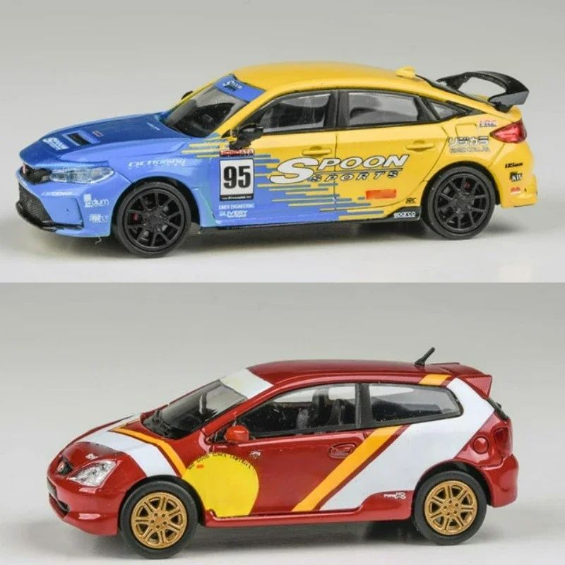 

Para64 1:64 2023 Civic FL5 Type R Spoon#95 / 2001 Civic EP3 Type R RB Die-Cast Car Model Collection Miniature