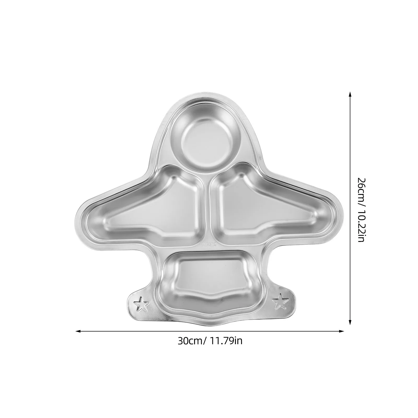 Unbreakable Stainless Steel Divided Plate Airplane Themed Compartment Food Tray for Portion Management Home School Picnic Daily