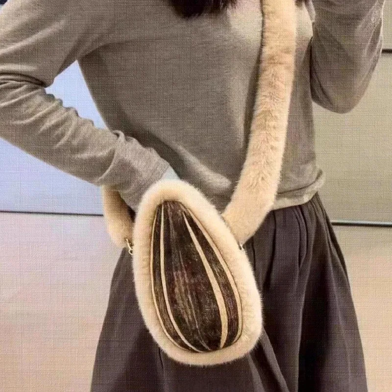 New Sunflower Seeds Plush Backpacks Soft Cute Plushie Crossbody Bag Versatile Casual Single-shoulder Bag for Women Kawaii Bag