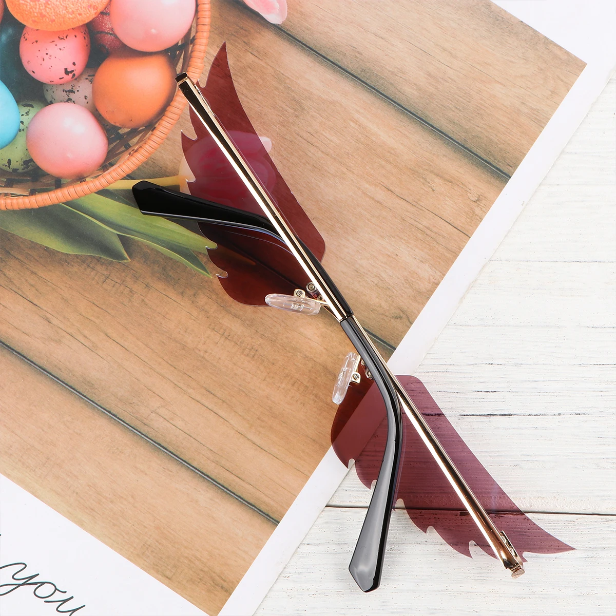 

Angel Wing Sunglasses All match Eyewear Square Fashion Party Supplies Green Purple Lightweight Comfortable Nose Pad Durable