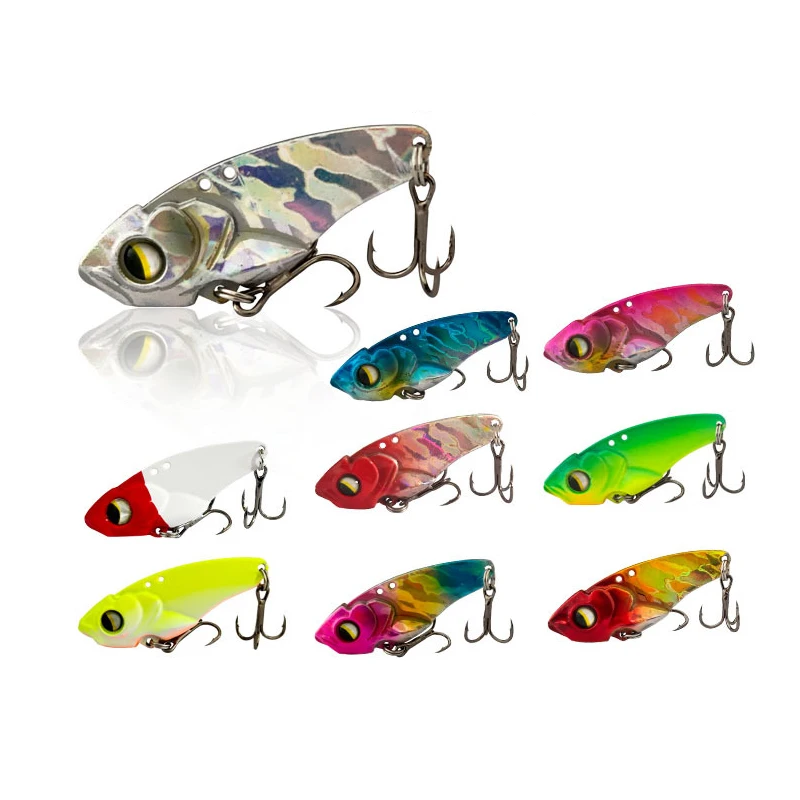 

10pcs Metal Vib Blade Lure Fishing Lures Diving Swivel Spinner Bait Sinking Vibration Baits Artificial Sea Fishing Bass