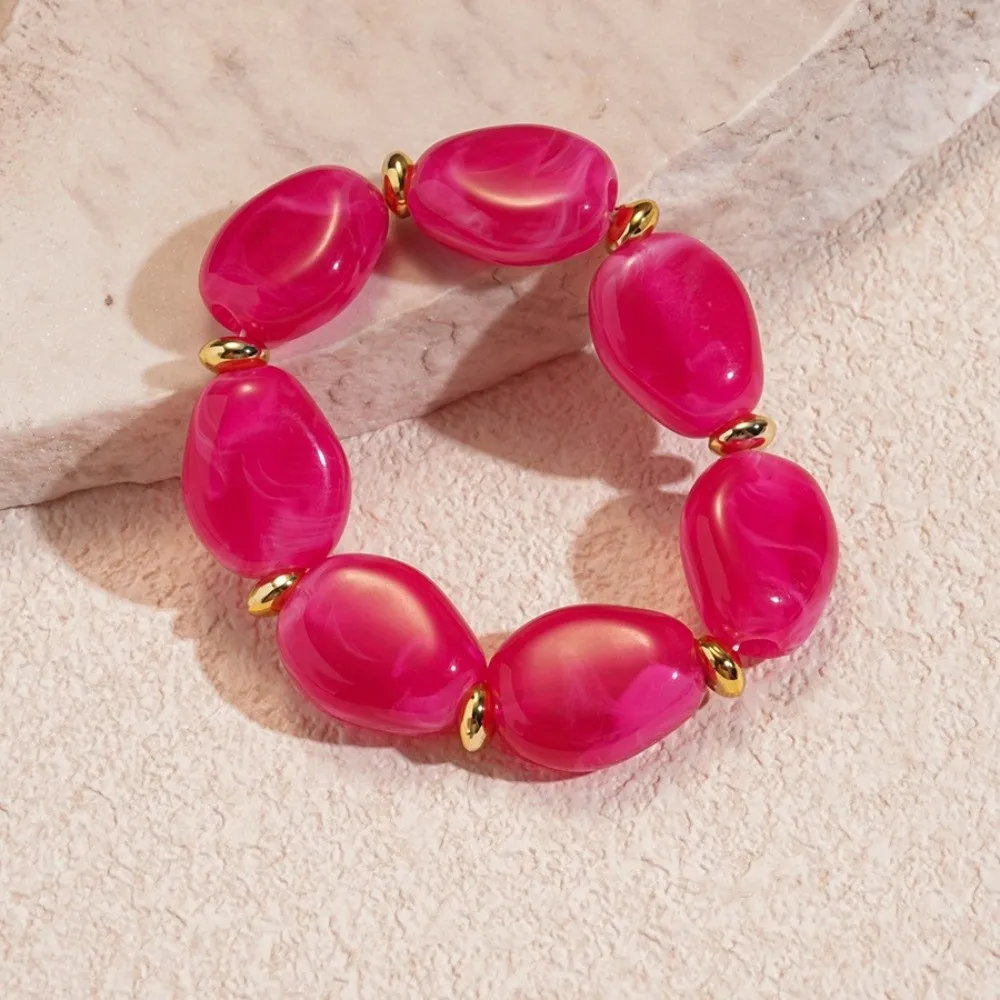 Exaggerated Oval Acrylic Bangle Bohemian Smudging Irregular Wide Bracelet Dopamine Europe American Style Retro Hand Ring Girls