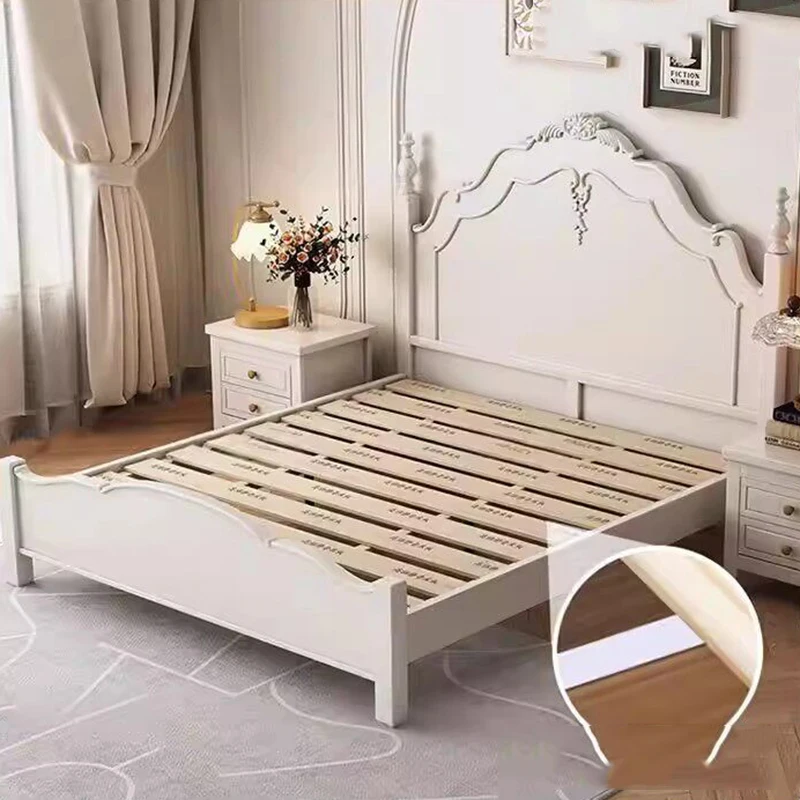 

European Luxury Massage Bed Bedroom Frame Queen Double Modern Safe Floor Design Bed Sleeping Platform Beliche Unique Furniture