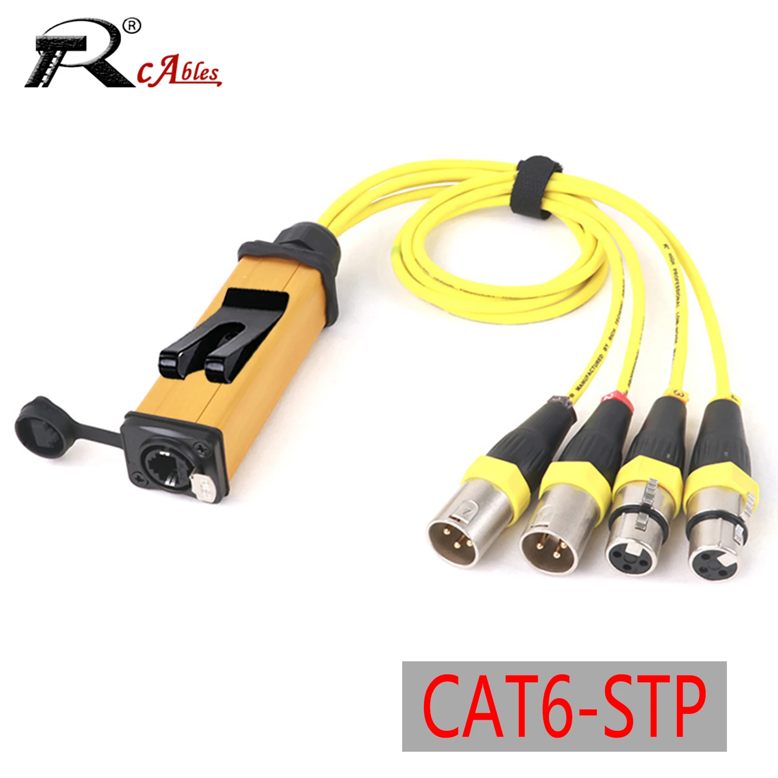 

4 CH Snake 3Pin XLR 2 Female & 2 Male Gold-Plated Plug to Ethercon RJ45 Cat6 STP Ethernet Extender for Live Stage,Sound,Lighting