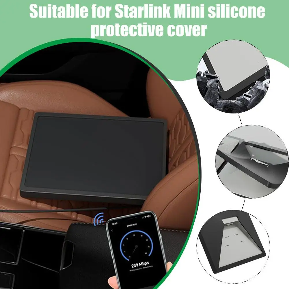  for StarLink Mini Case Cover Silicone Protective Case for Mini Dish Antenna Protector Black with Anti-reflection 1pcs