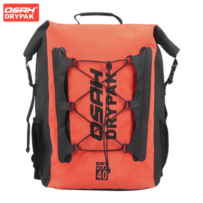 OSAH Orange Motorcycle Bag 40L Large Capacity Multifunctional Outdoor Waterproof Backpack Travel Riding Gears Pack Accessories
