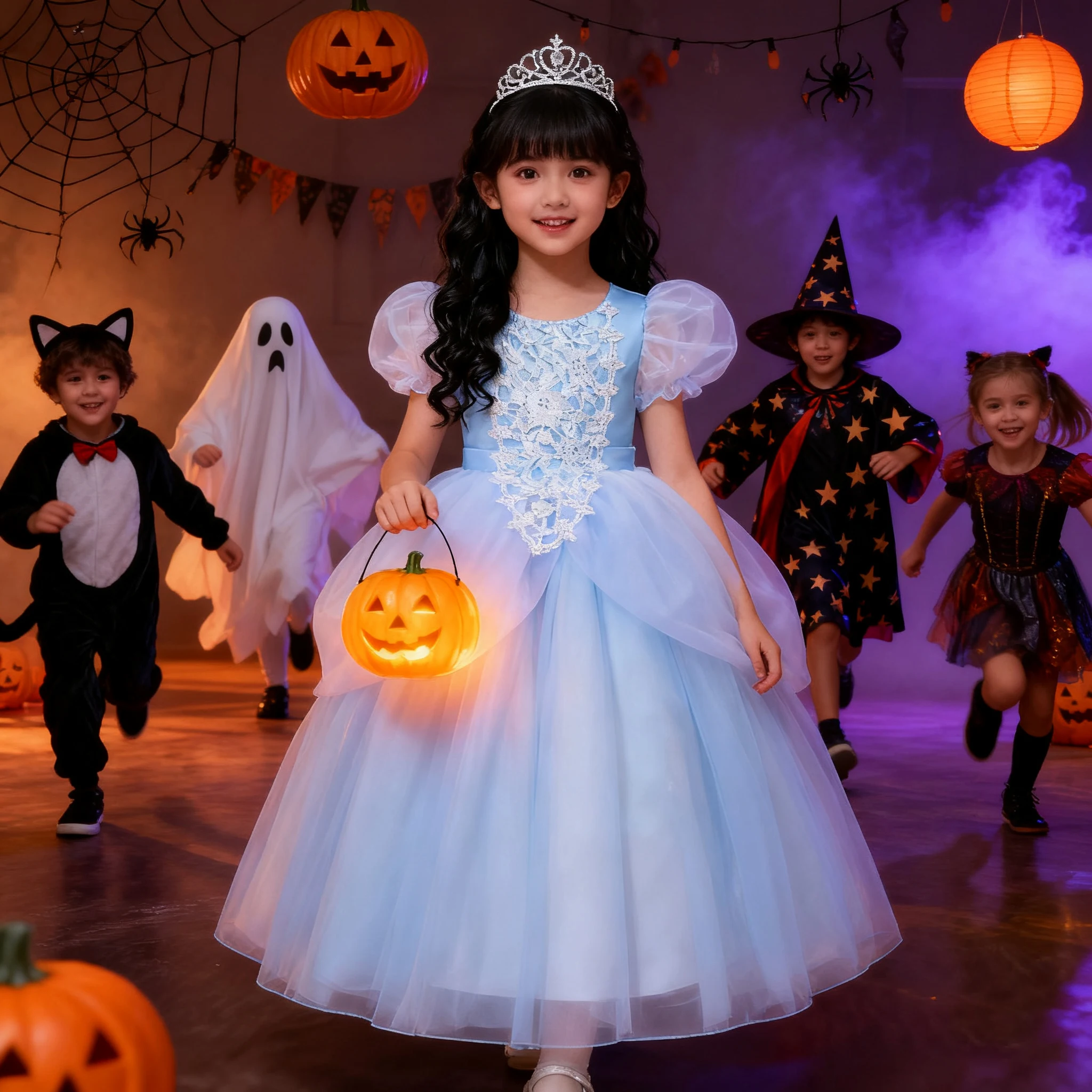 

Костюмы на Хэллоуин, праздничное платье для девочек, нарядное платье принцессы с короткими рукавами и оленями, детская карнавальная маскировочная игровая одежда для девочек