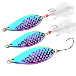 Metal Spoon Sequin Fishing Lure 50g 40g 30g 10g 15g 20g-2.5g Pesca Leech Jig Wobbler Crankbaits for Fly Fishing Hard Baits Lures